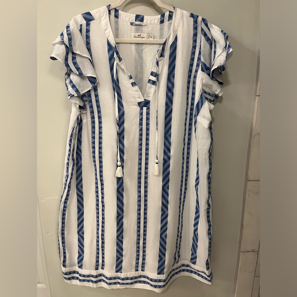 Vineyard Vines Royal Blue and White Dress size XXL